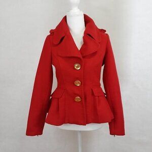 XOXO red cropped jacket with zipper Sleeves